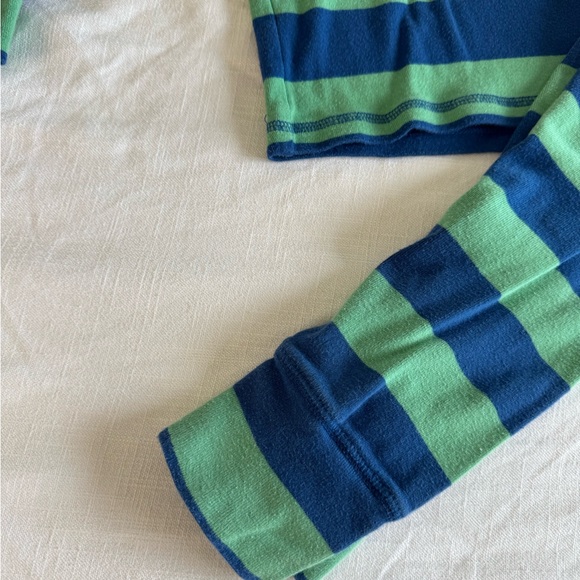 GAP Blue and Green Striped Organic Pajama Set - Picture 3 of 4